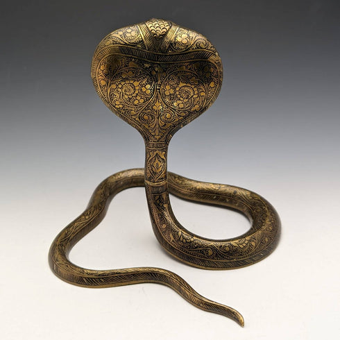 アンティーク コブラ型 真鍮製 懐中時計ホルダー ディスプレイスタンド 高さ15cm